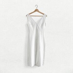 J.Crew Stretch Twill Corset Midi Dress in White